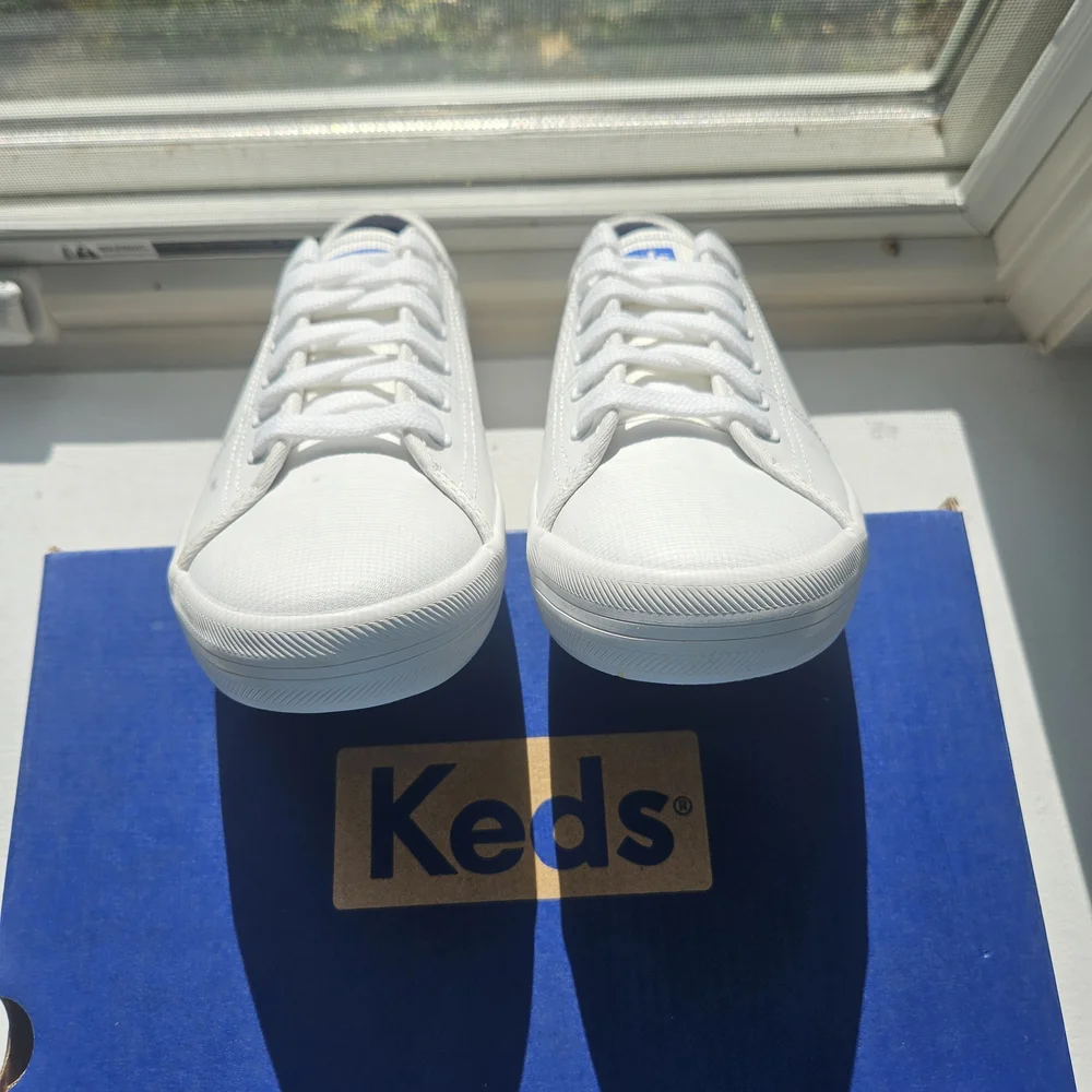 Keds Kickstart Women's White Leather Sneakers - Picture 6 of 7